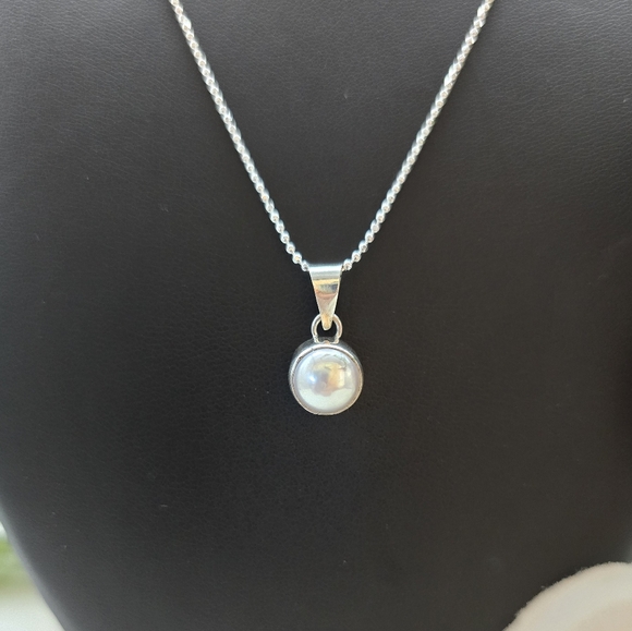 ♥️ SIMPLY PEARLY STERLING SILVER NECKLACE - Picture 4 of 7